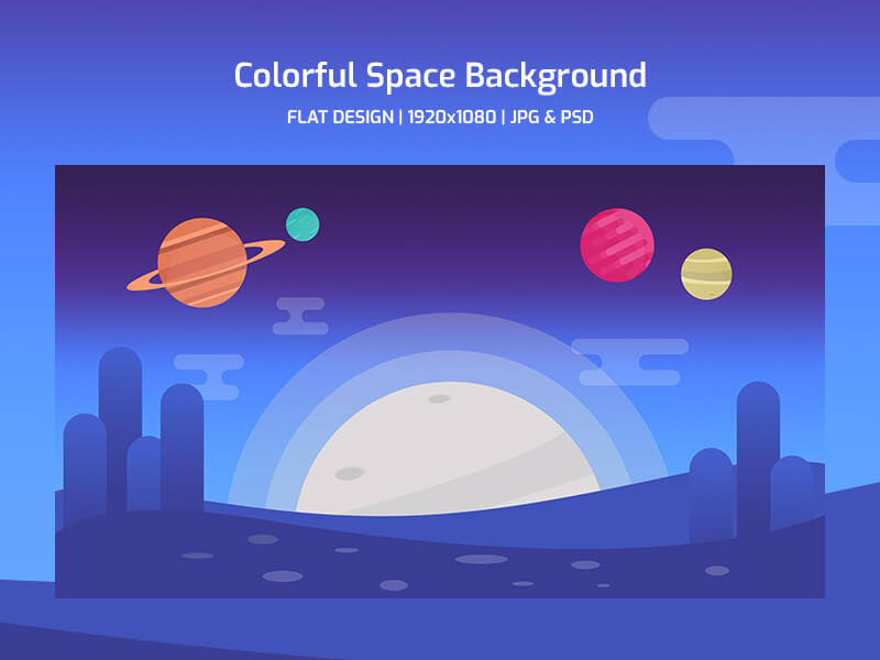 Flat Colorful Space Background